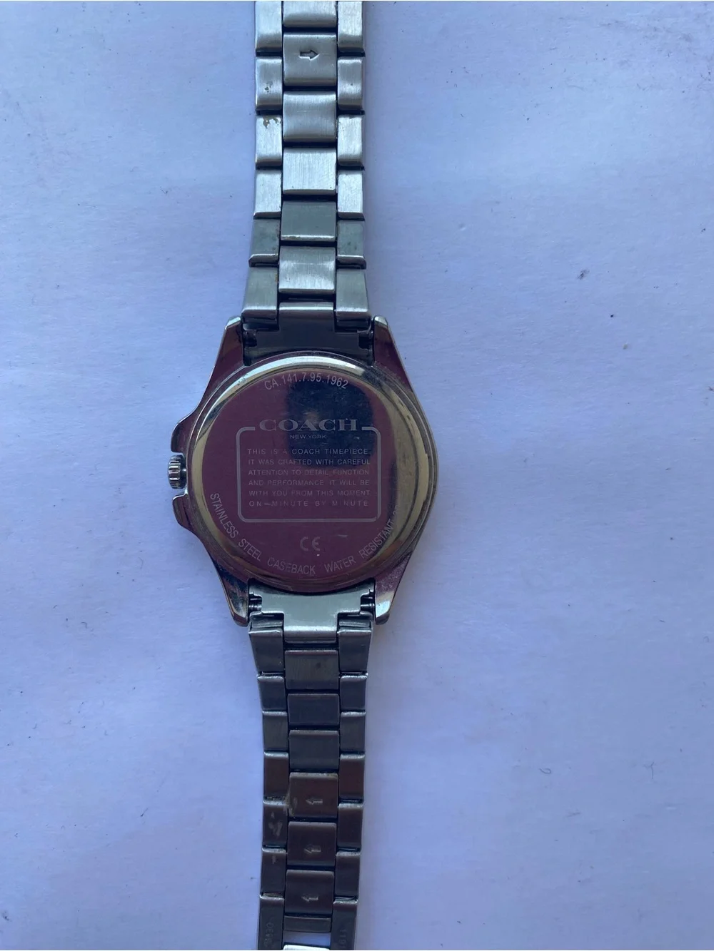 COACH Silver Stainless Steel Signature C Dial Horse Carriage Watch Y2K Preppy